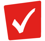 Red checkmark icon