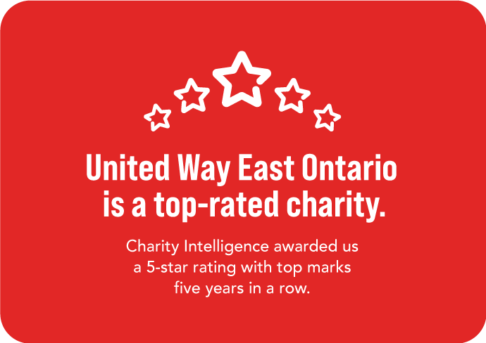 United Way East Ontario is a top-rated charity.
