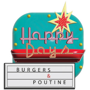 Happy Days Burgers & Poutline logo.