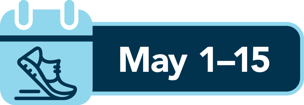A calendar icon showing the dates May 1-15