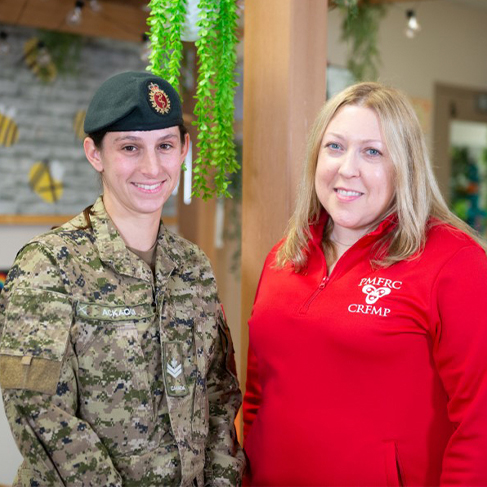 A photo of MCpl Fabienne Ackaoui and Amy MacKenzie.